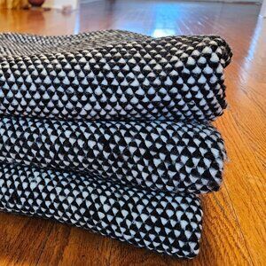 3 Magnolia Hearth & Hand with Green Stitching Throw Blanket (L 60"x W50")